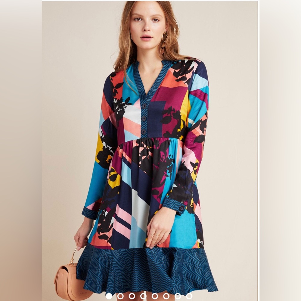 Anthropologie Maeve Gillian Abstract Shirtdress Size Medium $150